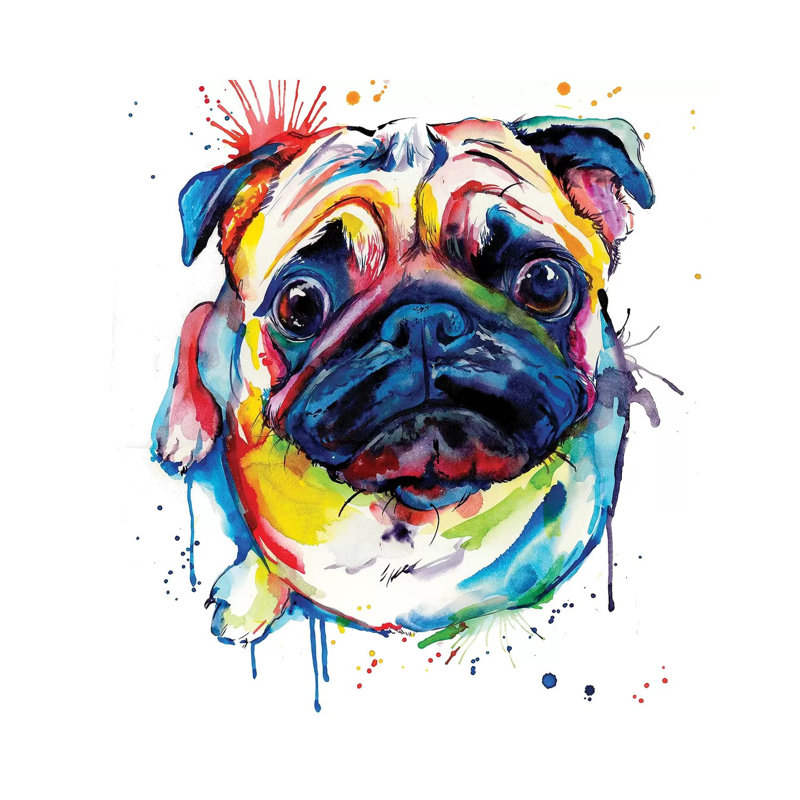 Pug II by Weekday Best - Wrapped Canvas Painting, 45.72 cm H x 45.72 cm W x 1.91 cm D