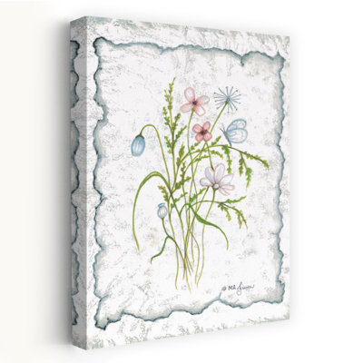 Jolies fleurs pressées - Art aquarelle délicat de fleurs sauvages rétro
