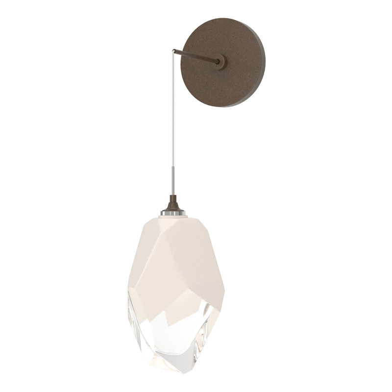 Chrysalis Steel Armed Sconce, White, 11.6" H x 6.1" W x 7.6" D, Bronze