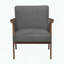 Fauteuil d'appoint Mid-Century moderne en bois, tissu texturé et bois d'hévéa massif-951233934-951233933