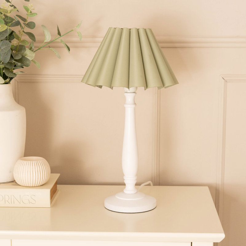Rusne Table Lamp, White, Green, Yes