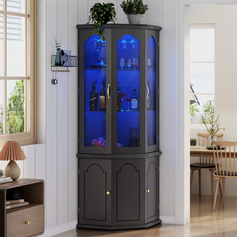 Ruzmir Corner Cabinet, Black