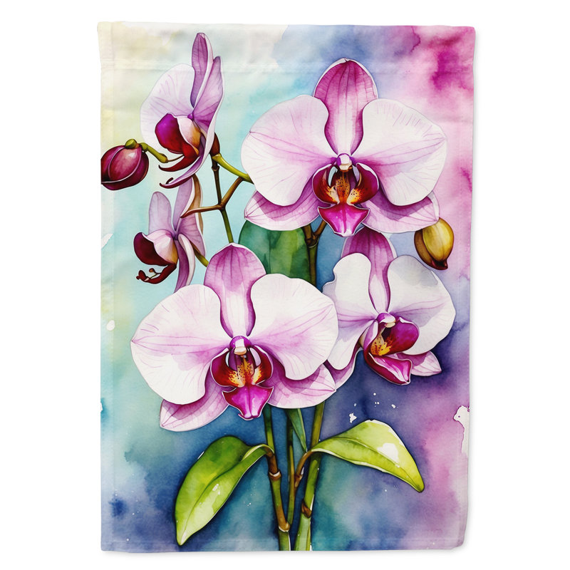Cherry Blossoms House Flag, Phalaenopsis Orchids