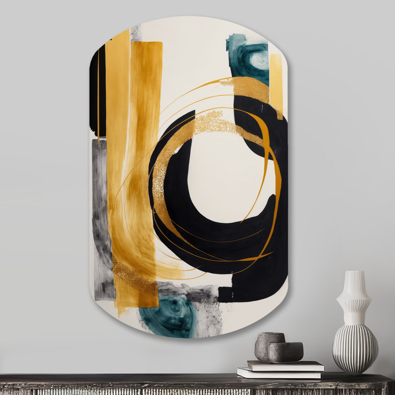 Art moderne moderne vert déco III - art mural cylindrique transitionnel, reproduction d'art asymétrique verte
