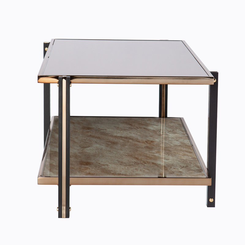 Table basse Elowise avec plateau en miroir