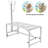 Goat And Sheep Stand, 51X23 Inch Livestock Stand, Metal Livestock Milking And Shearing Stand 21" To 33" Adjustable Height, With Headpiece And Nose Loop, 500Lbs Loading Weight, White-120077690-120077692