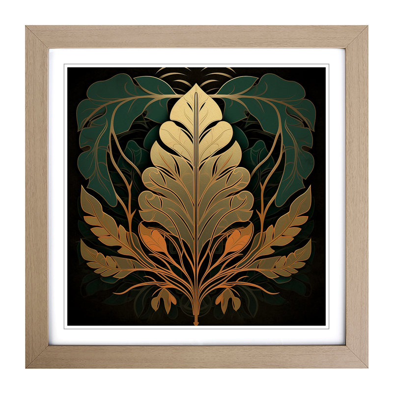 Leaf Deco No.2 - Single Picture Frame Print on Wood