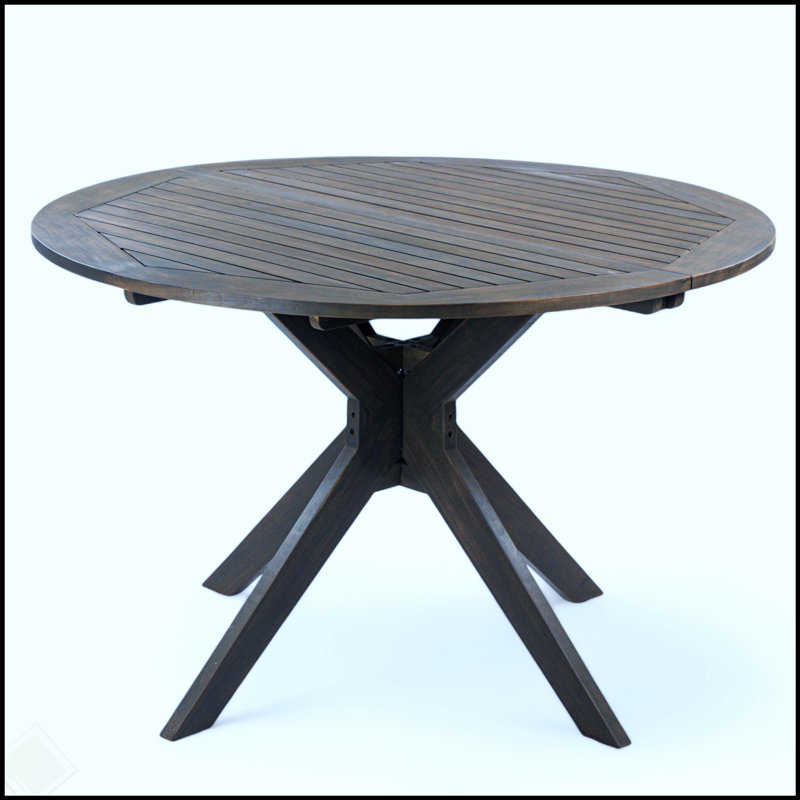 Table de salle à manger d'extérieur en bois d'acacia Stanford avec base en X, durable et élégante pour les rassemblements dans la cour