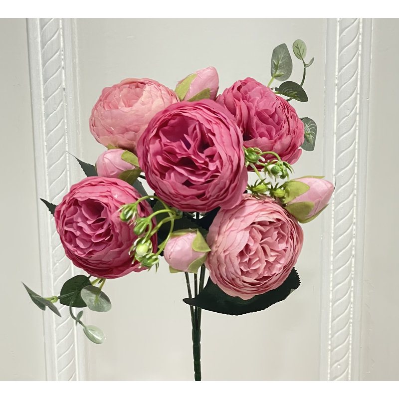 Tiges de pivoine en soie, Rose mixte