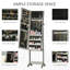 Armoire à bijoux sur pied, organisateur de bijoux verrouillable avec miroir pleine longueur et 3 angles réglables