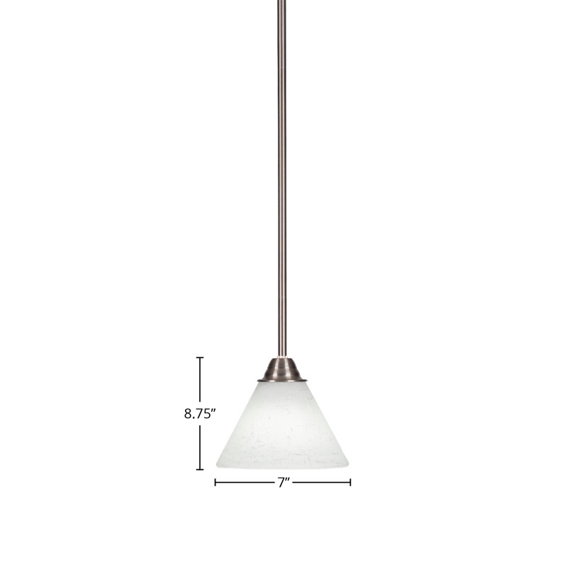 Ayrshire Paramount Stem Hung Pendant Glass, White, 56.75" H x 7" W x 7" D, Brushed Nickel