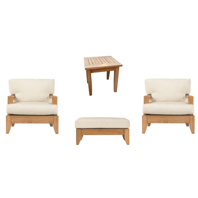 Atnas Outdoor 4 - Piece Teak Conversation Set