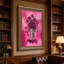 Art mural sur toile, fond de graffiti, pivoines roses en argent-1392597872