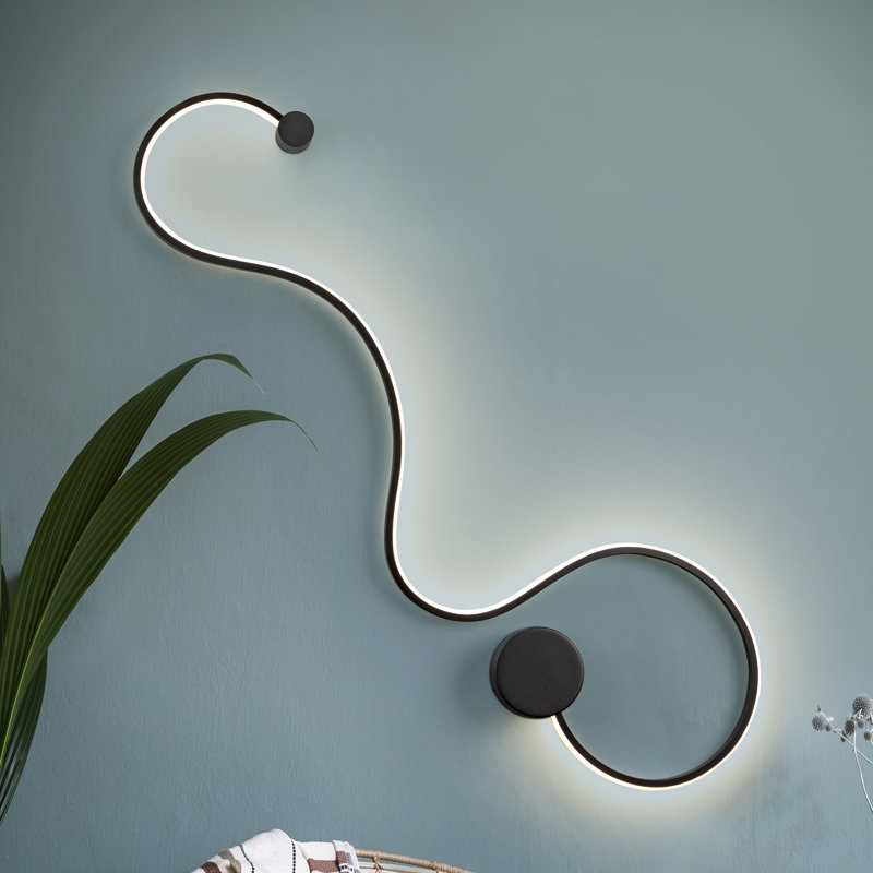 Nghiem LED Flush Mounted Sconce, Black