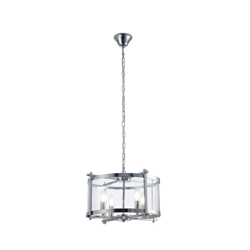 Clitherall 4 - Light Lantern Chandelier, Polished Chrome, Polished Chrome/Clear