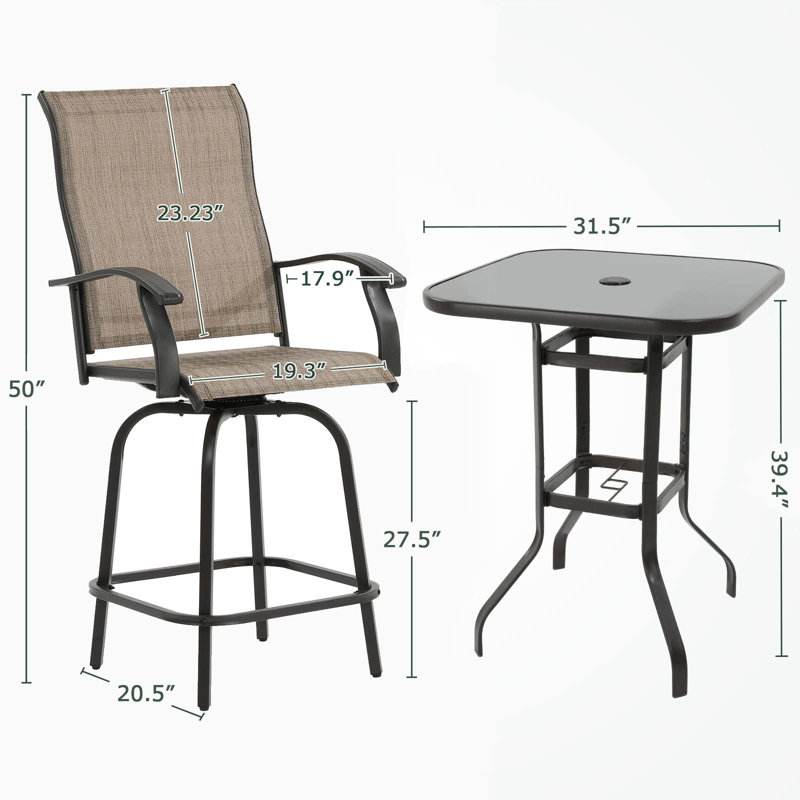 Ensemble de bar avec matériau extérieur Alcott Hill®