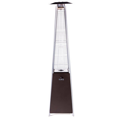 Bronze Quartz Glass Tube 40,000 Patio Heater, Access Door Design, Mobility Wheels, Variable Control, Uses 20Lb Propane Tank Sold Separately , Checks