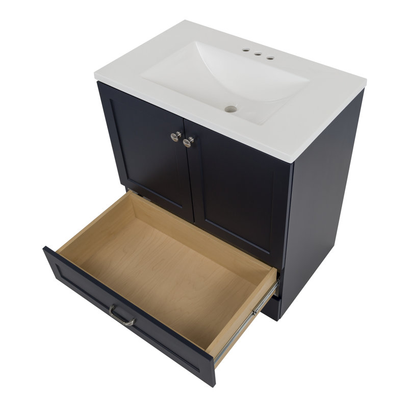 Emlyn 30.5 Free Standing Single Bathroom Vanity with Top, Deep Blue