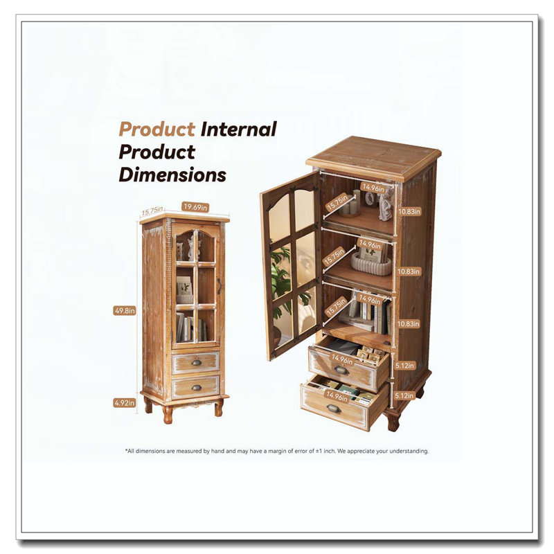 Armoire de rangement en bois rustique, Marron antique