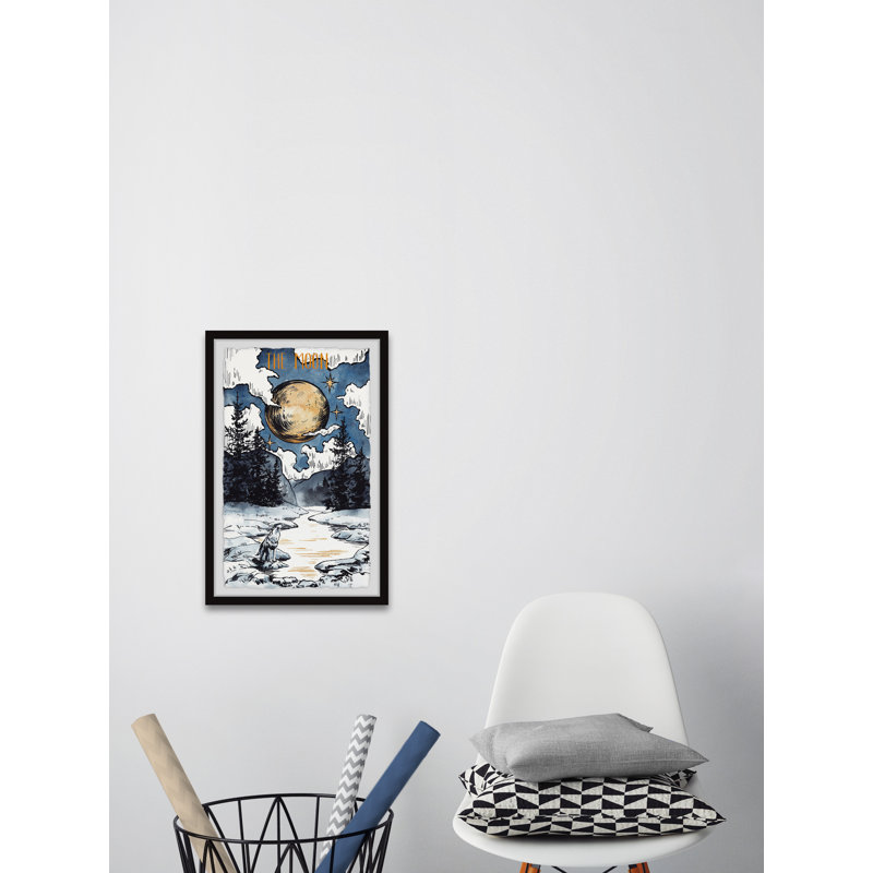 The Fox And The Moon by Marmont Hill - Single Picture Frame Painting, 30cm H x 20cm W x 3.81cm D