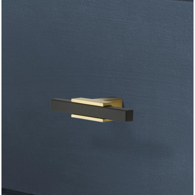 Urbanite 2 5/8" Length Bar Knob, Brushed Gold/Matte Black