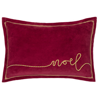 Winter Noel Cushion Cover Abstract Red Rectangular Throw Cushion