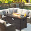 Table de foyer d'extérieur au propane en polyrésine avec couvercle H 24,8 po x l 44,1 po Rylaey-773830577