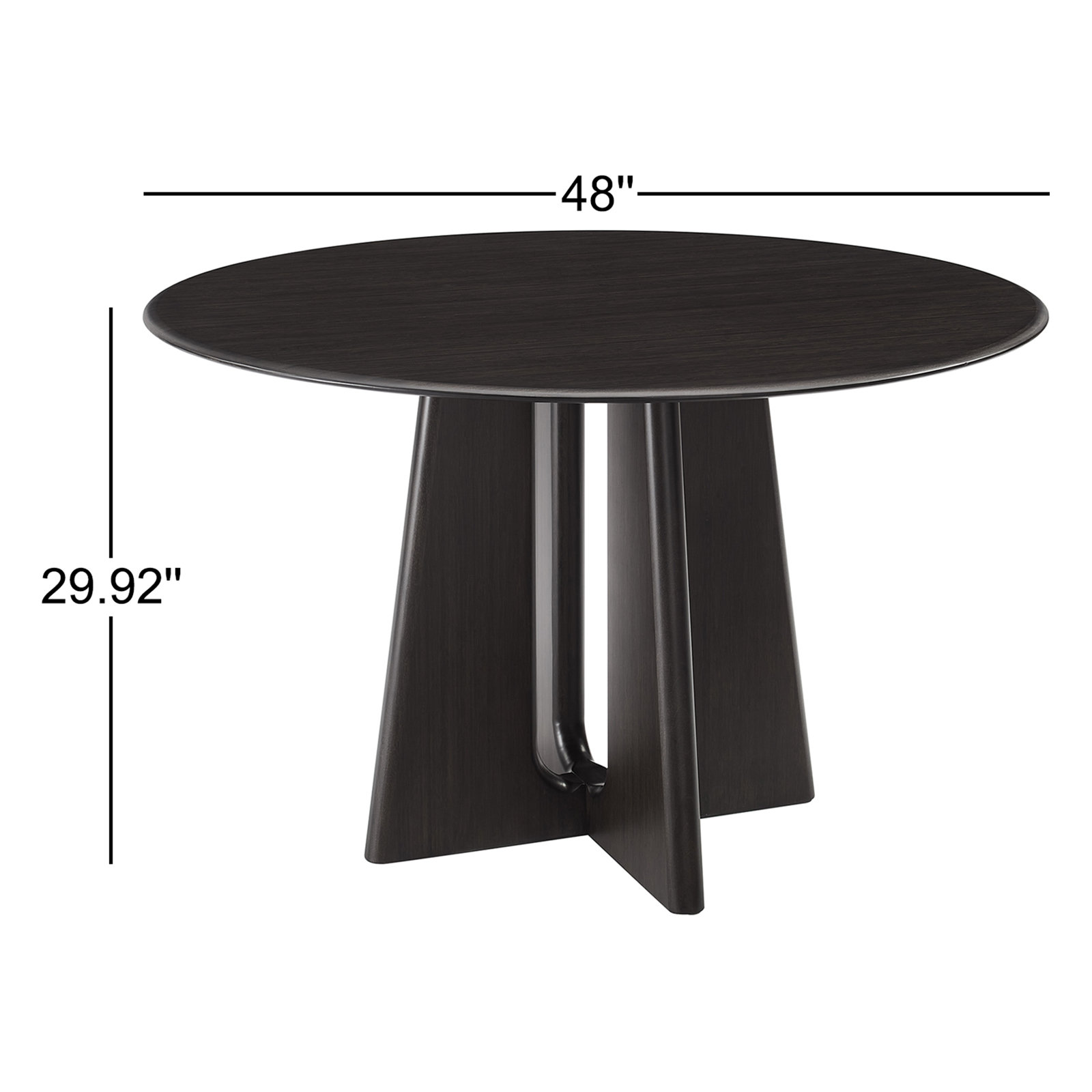 Kava 48'' Round Dining Table, Caviar