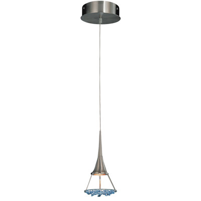 Crystal Lake 1 - Light Satin Nickel Single Pendant