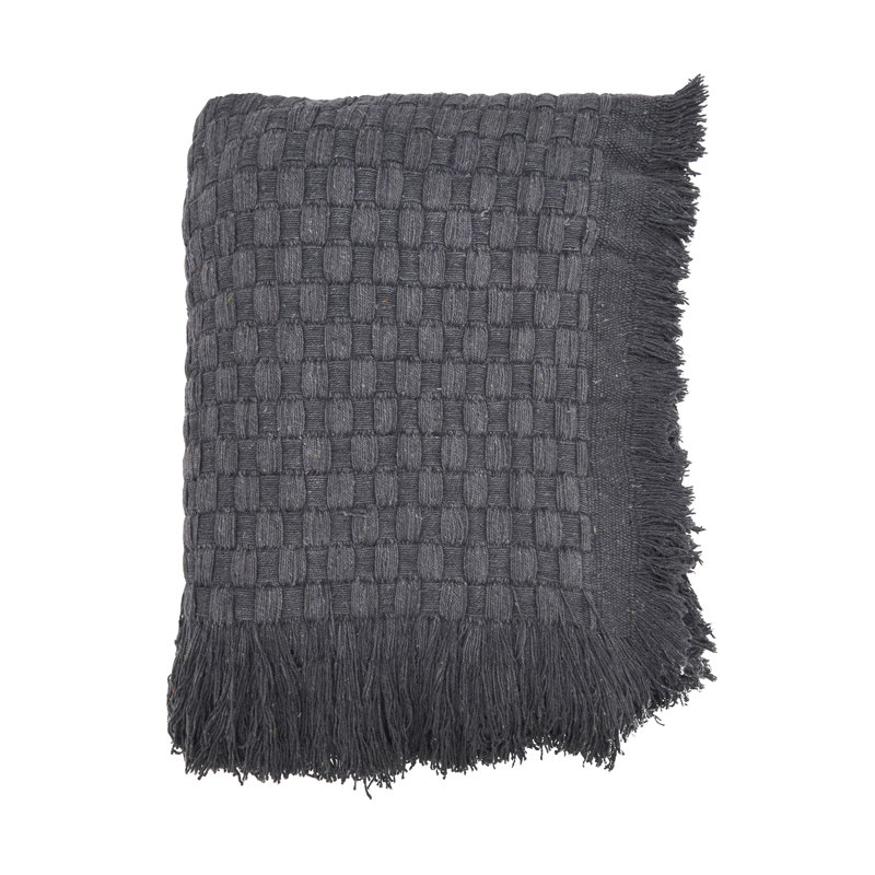 Jeté chaud gaufré, Gris foncé