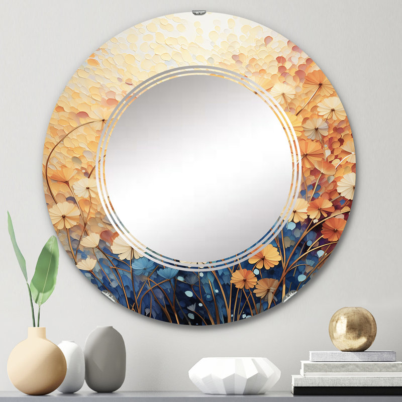 Denzerville - Miroir mural rond moderne, 24 po x 24 po