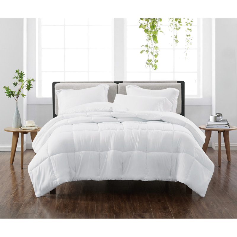 Polyester Ring Stitch Comforter, Twin XL Comforter + 1 Sham, White