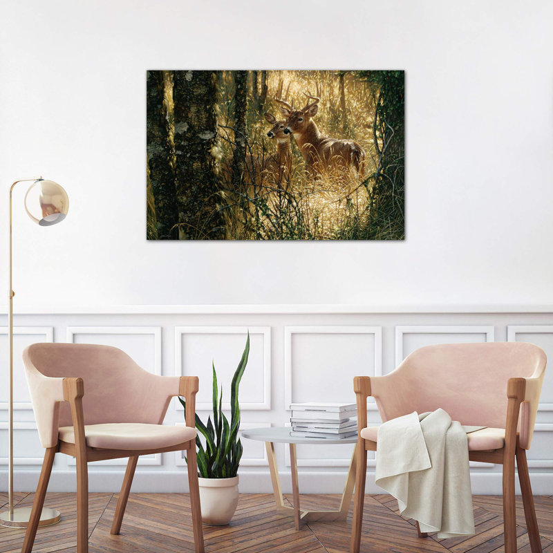 A Golden Moment - Whitetail Deer by Collin Bogle - Wrapped Canvas Painting, 101.6 cm H x 66.04 cm W x 3.175 cm D