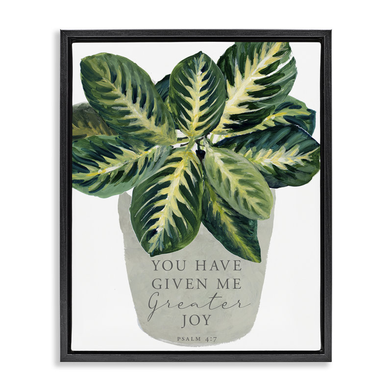 Cadre flottant Prayer & House Plant, design par Lanie Loreth, H 31 po x l 25 po, Cadre flottant noir de jais