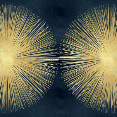 Sunburst Gold on Blue II - peinture sur toile tendue