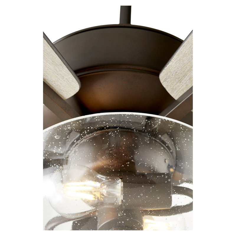 Breeze 52" Oiled Bronze Transitional Ceiling Fan, Oiled Bronze with Weathered Oak Blades