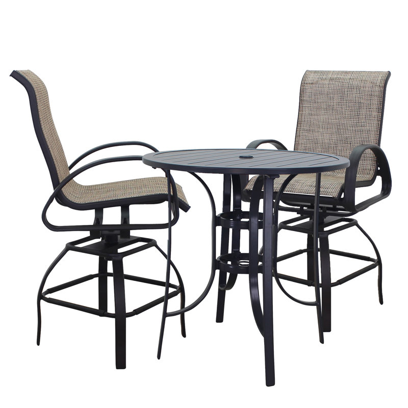 Ensemble de salle à manger à hauteur de bar en aluminium 35,98 po Abbie-Lea