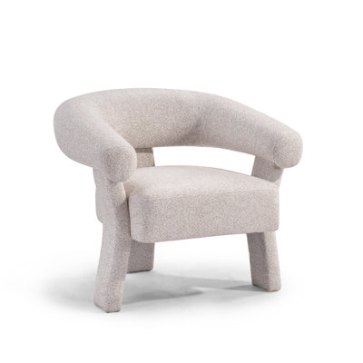 32.5" W Modern Chenille Upholstered Living Room Accent Chair With Solid Wood Frame