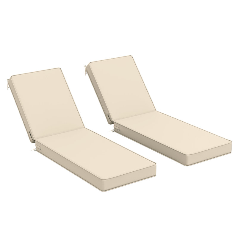 Coussin de chaise longue d'extérieur Wynee, L 25,8 po x P 79,75 po, Beige