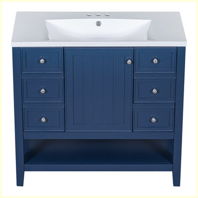Ensemble de meuble-lavabo moderne avec lavabo et trois tiroirs