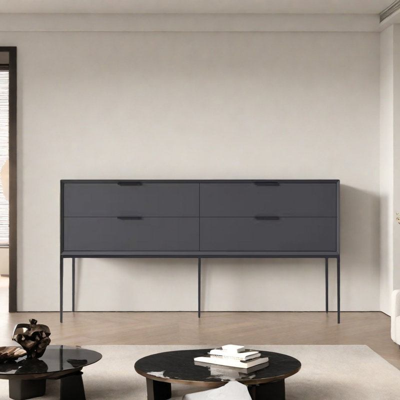 Modern Minimalist Practical Console Table, 31.5" H x 47.24" W x 15.75" D, Dark Gray