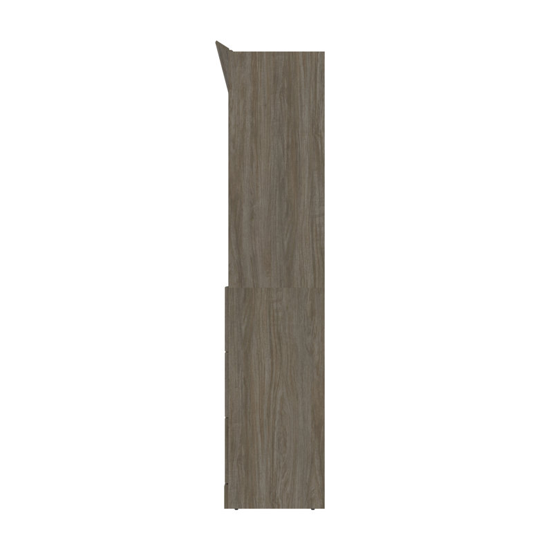 Lit escamotable avec rangement bas Alvaretta, Noyer gris