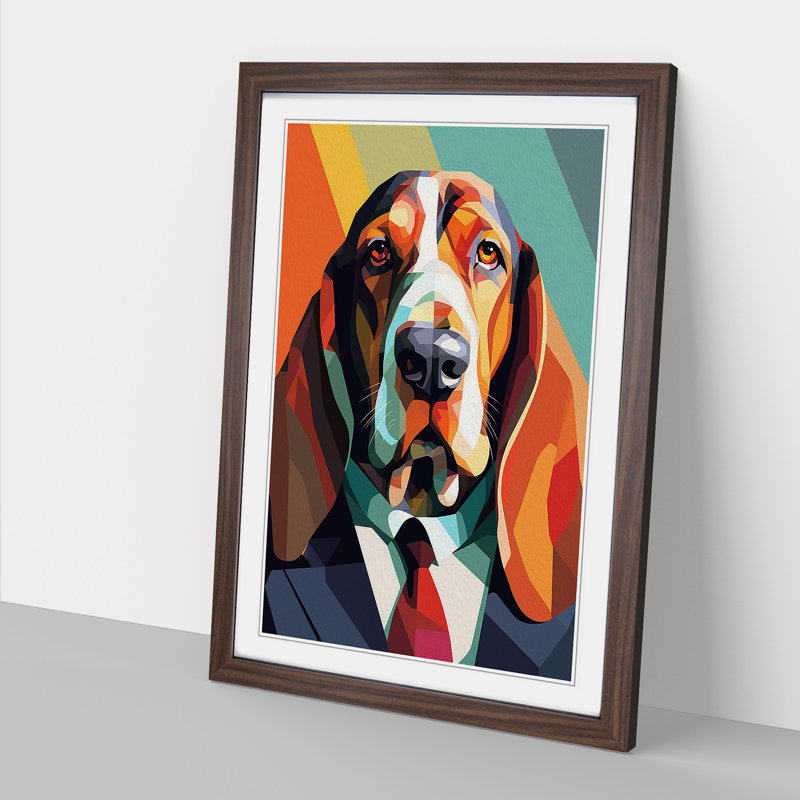 Single Picture Frame Print on Wood, Walnut Framed, 46cm H x 34cm W