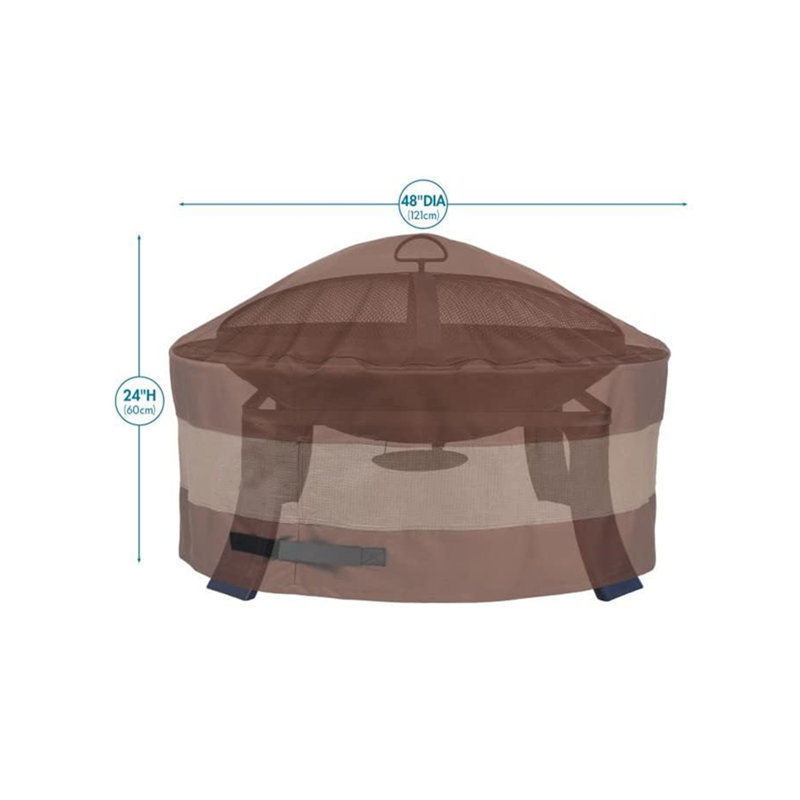Couvre-foyer rond rond, durable, imperméable, brun