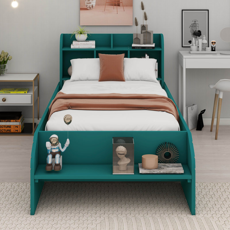 Lit plateforme avec 2 tiroirs Pryanika, Simple, Vert foncé