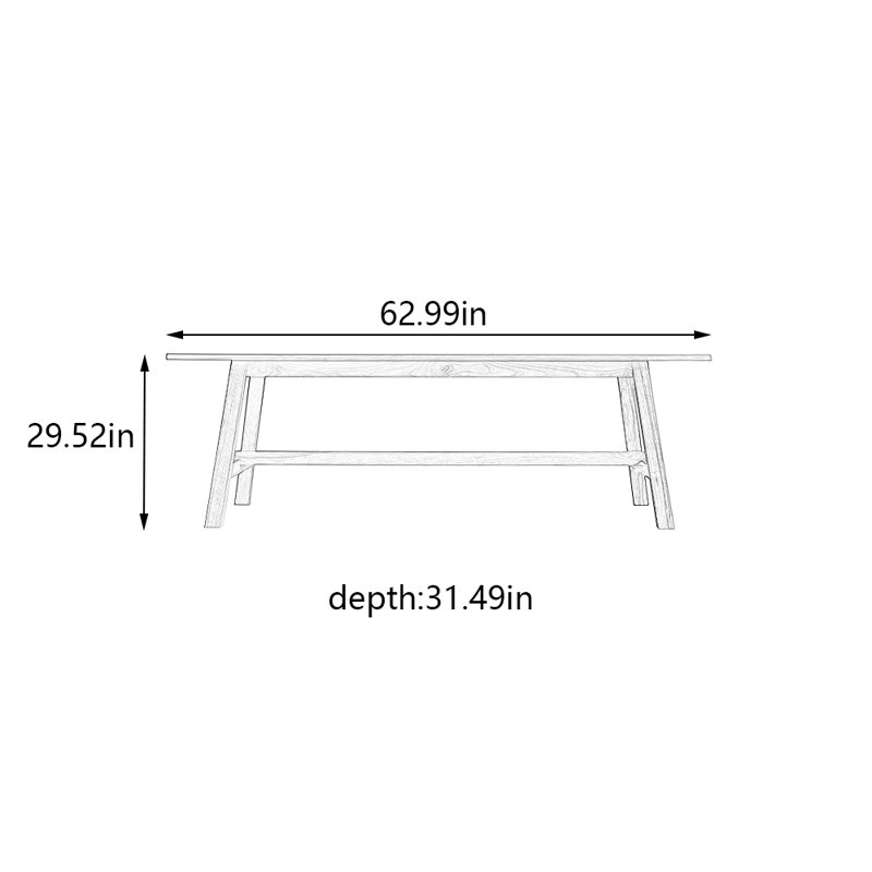Mélisse, H 29,52 po x L 62,99 po x l 31,49 po