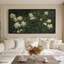 Art mural encadré sur toile - Arbustes botaniques classiques avec des fleurs blanches dans des tons de vert foncé - 16 po x 24 po, 24 po x 36 po-1237710309-1237710311