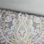 Édredon gris en coton 6 pièces - Motif époustouflant avec détails bleu et jaune
