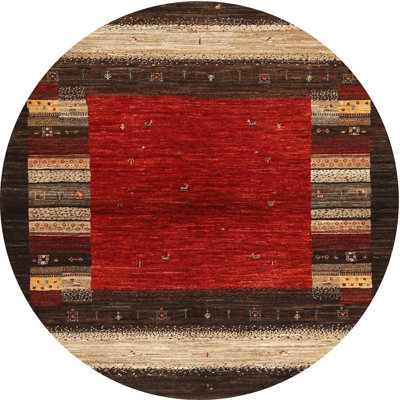 Tapis brun / rouge