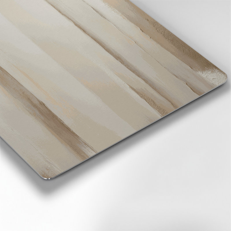 Abstrait couleur champ 100 beige art mural en métal, H 12 po x l 12 po